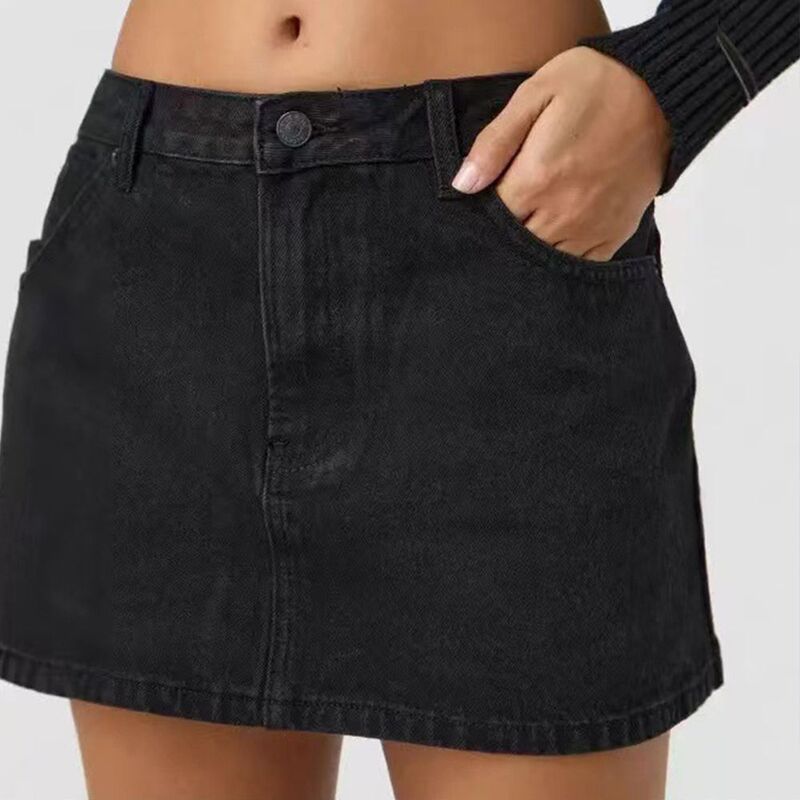 クリアフラワー レディース ボトムスカート スリムフィット A ライン ミニ デニム ClearFlower Womenstretchy Denimini Skirt Mid Waist Slim F