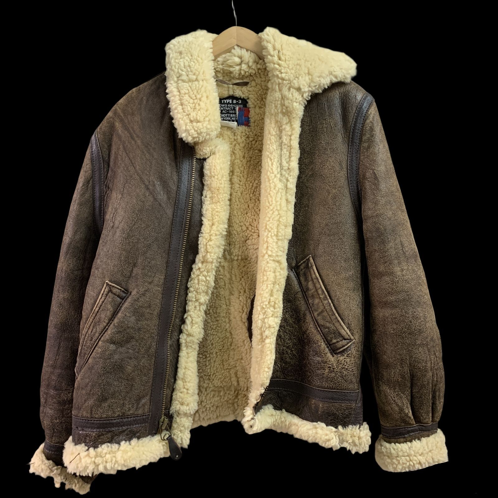 むつ75-072301][併売] Schott ショット 90s TYPE B-3 シープスキン