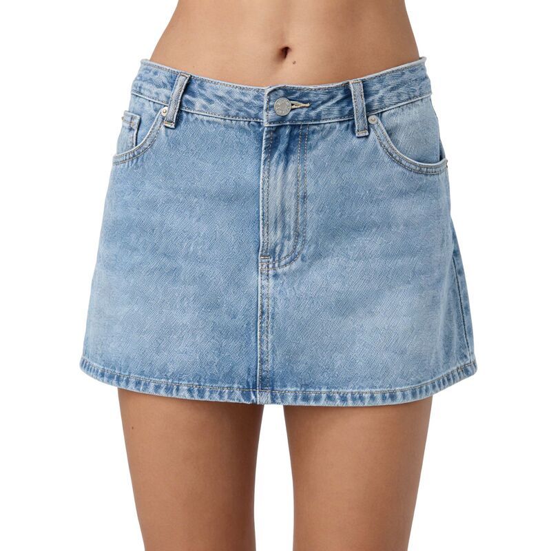 コジョイン レディース ボトムスカート ヴィンテージ ミニ デニム Kojooin Women Vintage Washed LowWaist Denimini Skirt Casual Stretc