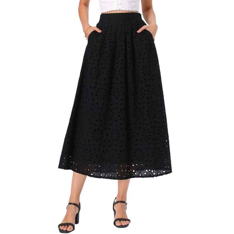 インスパイア シック レディース ボトムスカート A ライン ミディ INSPIRE CHIC Summer Boho Skirts for Women High Waisted A Line Flo