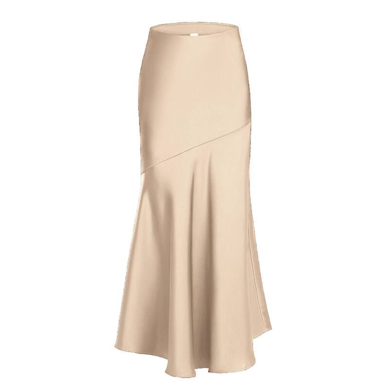 コジョイン レディース ボトムスカート アシンメトリー ハイウエスト サテン マキシ Kojooin Womens High Waist Satin Maxi Skirt Flowy Asymmetr