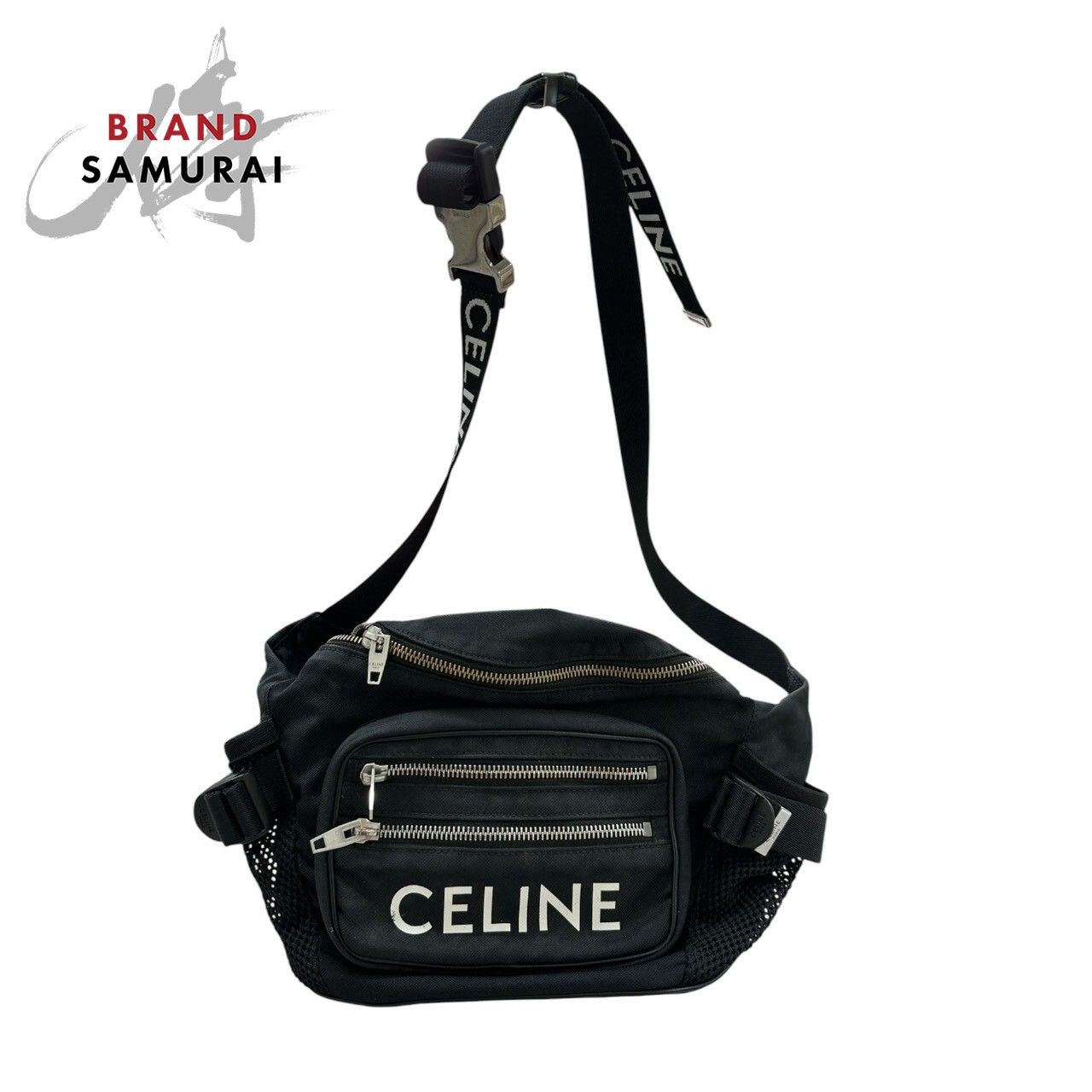 美品 CELINE セリーヌ トレッキング ブラック シルバー金具 S1-00149