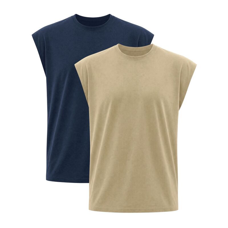 インスパイア シック メンズ トップス Tシャツ ノースリーブ INSPIRE CHIC 2 Packs Mens Workoutank Top Loose Fit Muscle Gym Casual