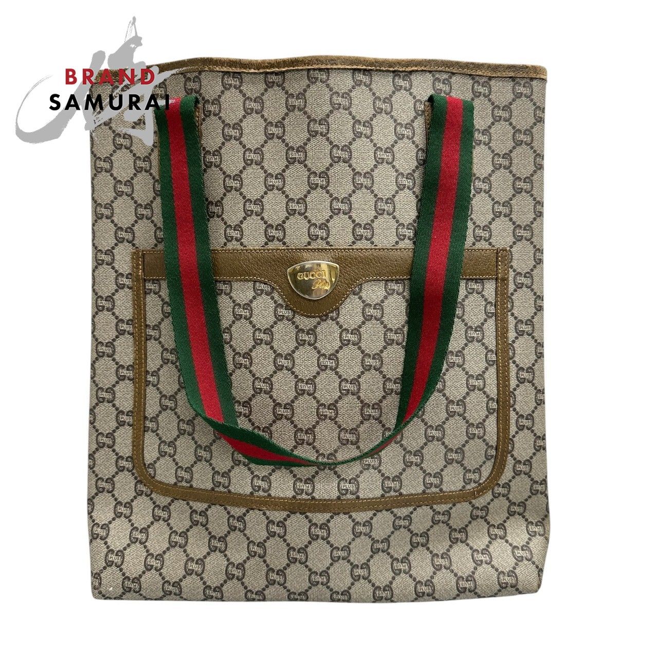 GUCCI グッチ GGプラス ブラウン GGスプリームキャンバス/レザー