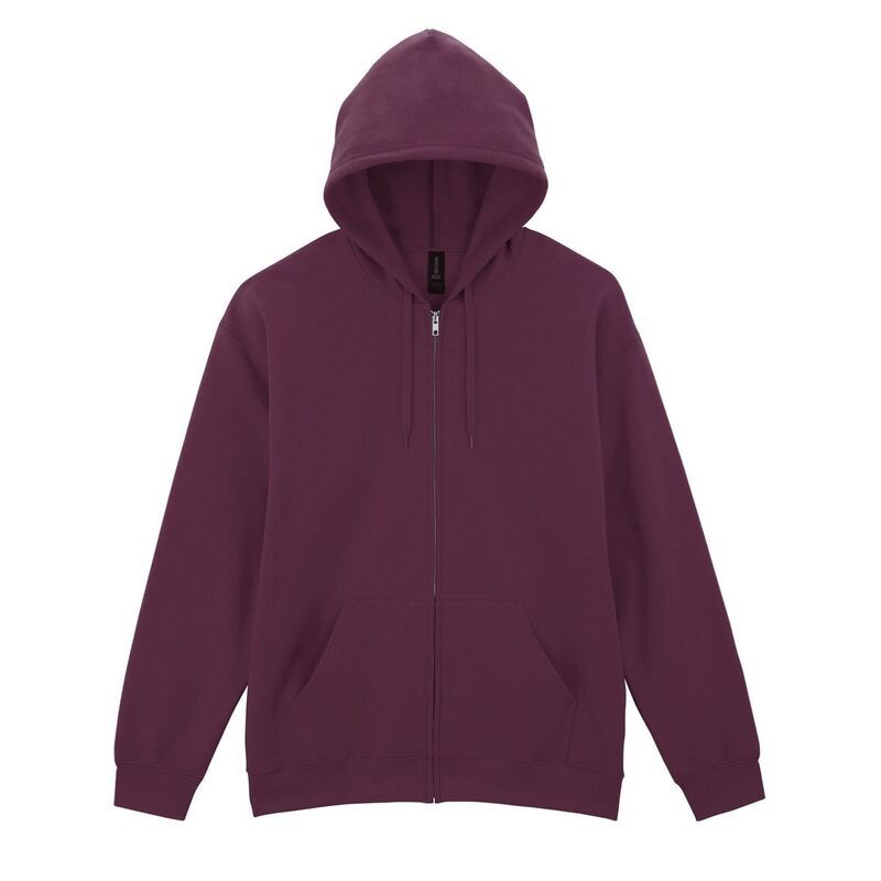 ギルダン メンズ アウター ニット・セーター パーカー Gildan Unisex Adult Softstyle Midweight Full Zip Hoodie Maroon マルーン