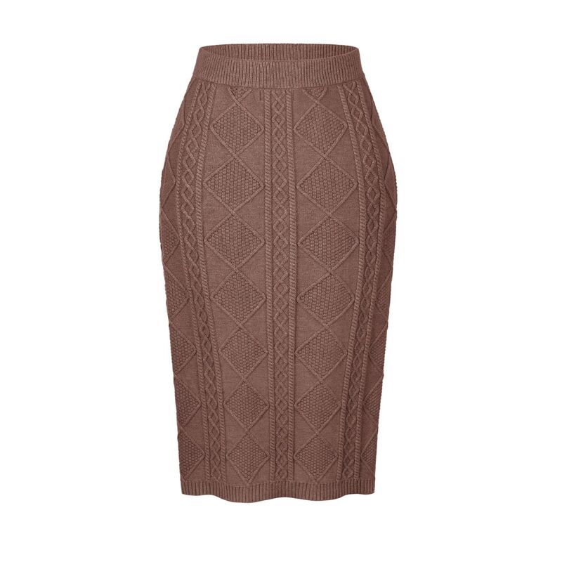 インスパイア シック レディース ボトムスカート ハイウエスト リブ ミディ セーター ニット INSPIRE CHIC Womens Ribbed Knit Midi Skirts Elastic