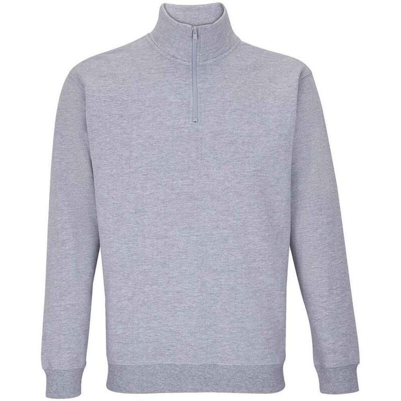 ソルズ メンズ アウター ニット・セーター ハーフジップ スウェット シャツ SOLS Unisex Adult Conrad Marl Quarter Zip Sweatshirt Grey Mar