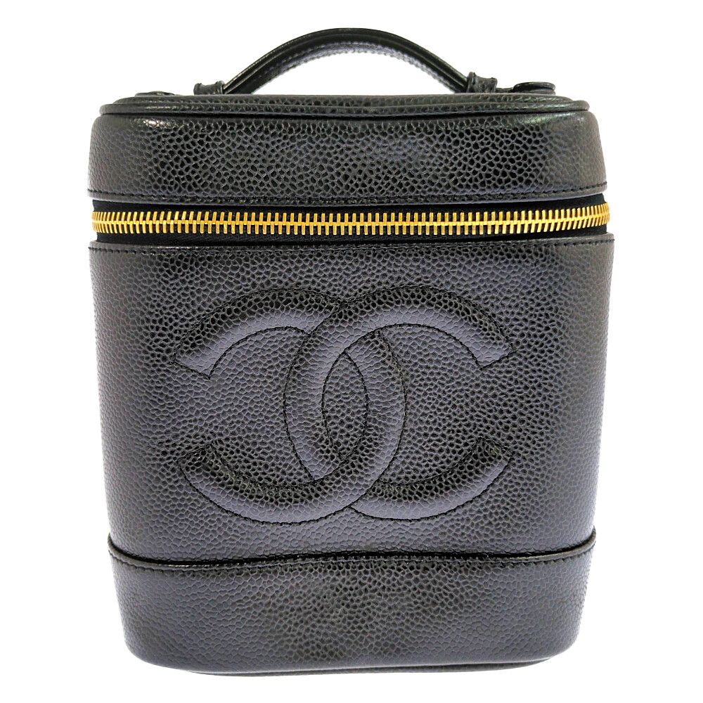 CHANEL シャネル キャビアスキン バニティバッグ ハンドバッグ ブラック【オールシーズン】【A】【メンズ・レディース】★■620673【中古】 61,050円