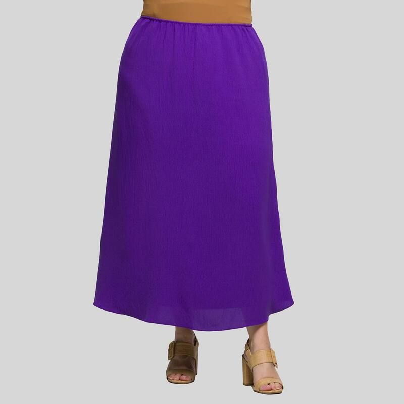 24 セブンコンフォート レディース ボトムスカート A ライン プラスサイズ マキシ Plusize 24Seven Comfort Apparel ALine Maxi Skirt Purple