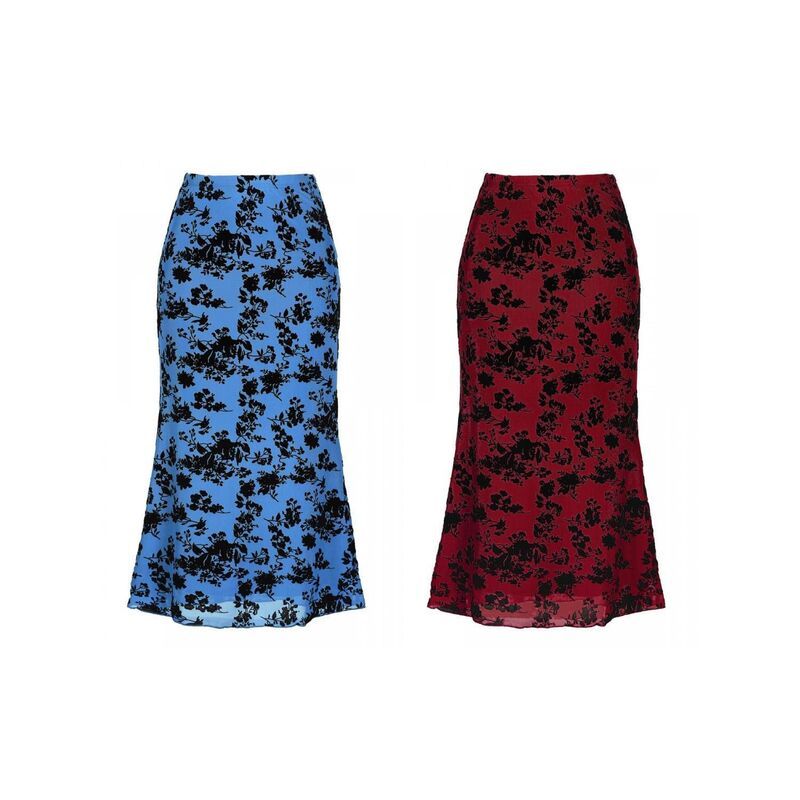 インスパイア シック レディース ボトムスカート ハイウエスト フラワー柄 メッシュ ミディ フラワー INSPIRE CHIC 2 Packs Floral Skirt for Womens Ela