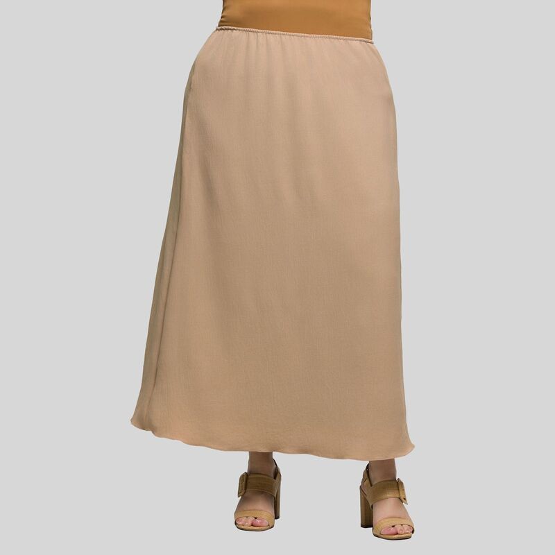 24 セブンコンフォート レディース ボトムスカート A ライン プラスサイズ マキシ Plusize 24Seven Comfort Apparel ALine Maxi Skirt Nude