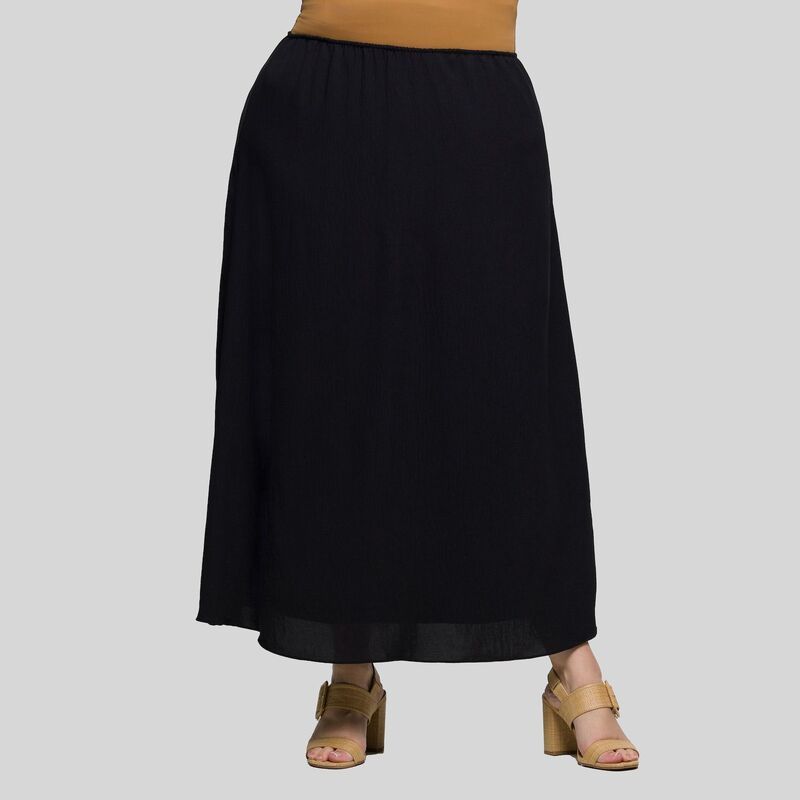 24 セブンコンフォート レディース ボトムスカート A ライン プラスサイズ マキシ Plusize 24Seven Comfort Apparel ALine Maxi Skirt Black ブ