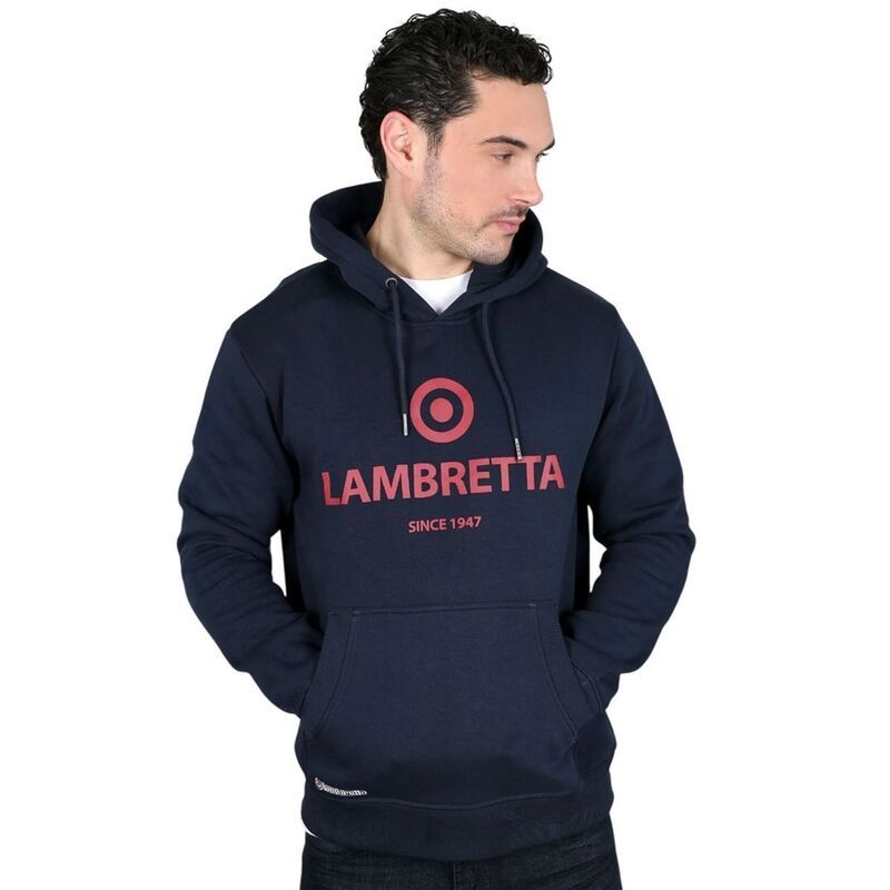 ランブレッタ メンズ アウター ニット・セーター ロゴ パーカー Lambretta Mens Target Logo Hoodie Dark Navy ネイビー 14,746円