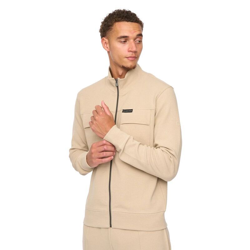 ダックアンドカバー メンズ アウター ニット・セーター スウェット シャツ Duck and Cover Mens Tames Full Zip Sweatshirt Stone ストーン