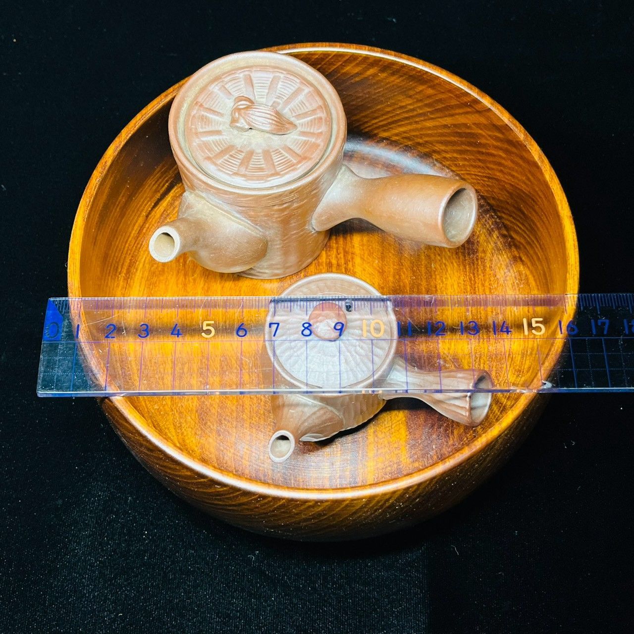 アンティーク 骨董 急須 2点 & 木製 盆 茶道具 煎茶器 レトロ 古道具
