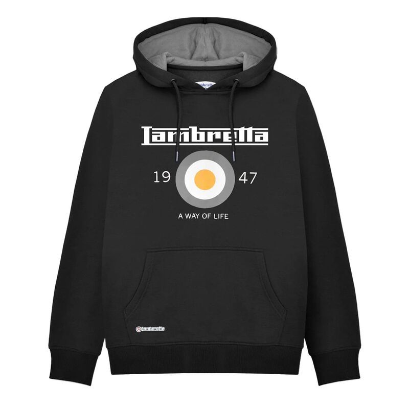 ランブレッタ メンズ アウター ニット・セーター パーカー Lambretta Mens AW24 Target Hoodie Black ブラック