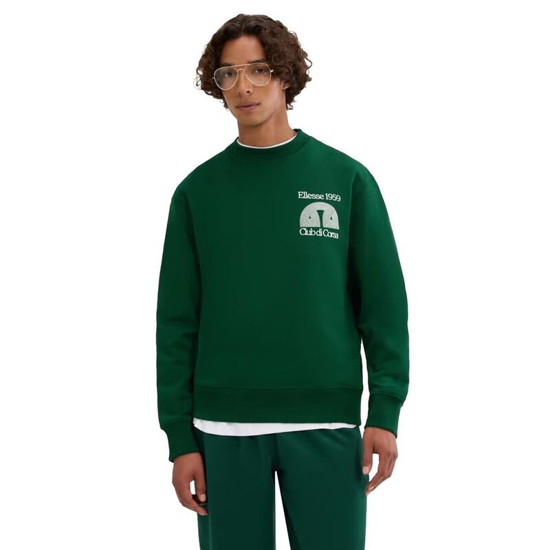 エレッセ メンズ アウター ニット・セーター スウェット シャツ Ellesse Mens Club Di Corsa Sweatshirt Dark Green グリーン