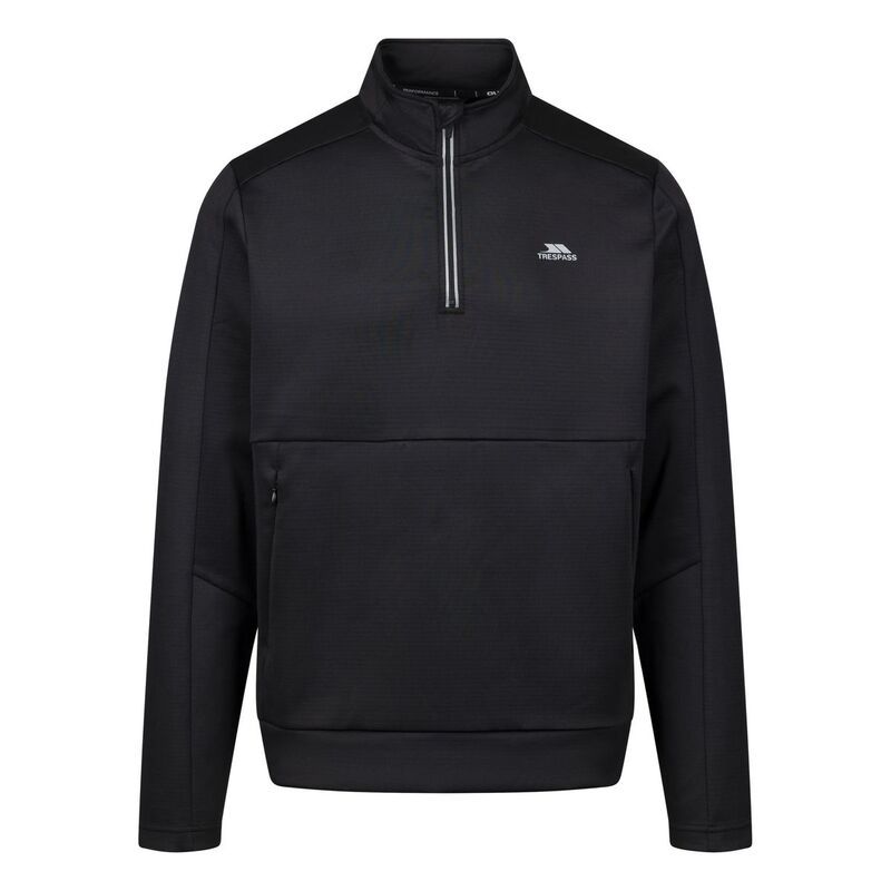 トレスパス メンズ アウター ニット・セーター ハーフジップ 長袖 Trespass Mens Jay Quarter Zip LongSleeved Top Black ブラック