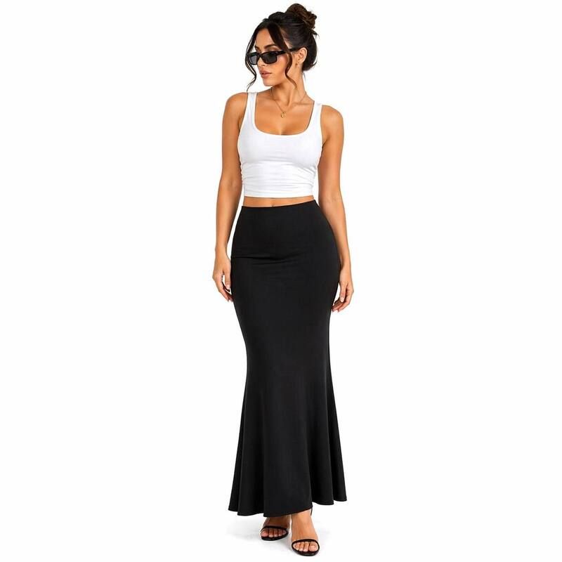 メガリテイラー レディース ボトムスカート マキシ MegaRetailer Womens Everyday Maxi Skirt Black ブラック