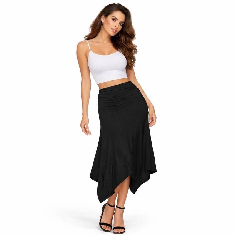 メガリテイラー レディース ボトムスカート ミディ MegaRetailer Elegant Flowy Midi Skirt for Women Black ブラック