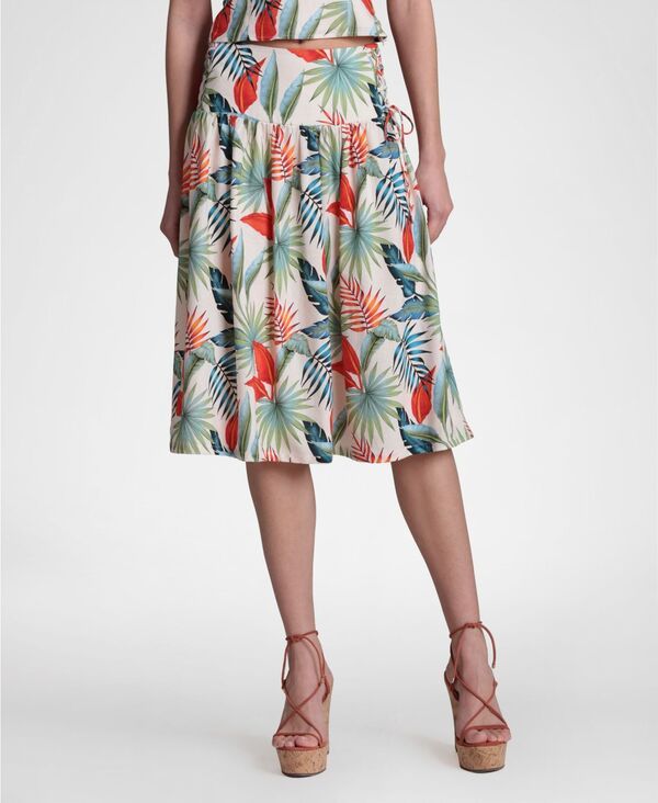 アヴェックレフィーユ レディース ボトムスカート ミディ リネン Avec Les Filles Womens LinenBlend Side Tie Midi Skirt Birds Of Para