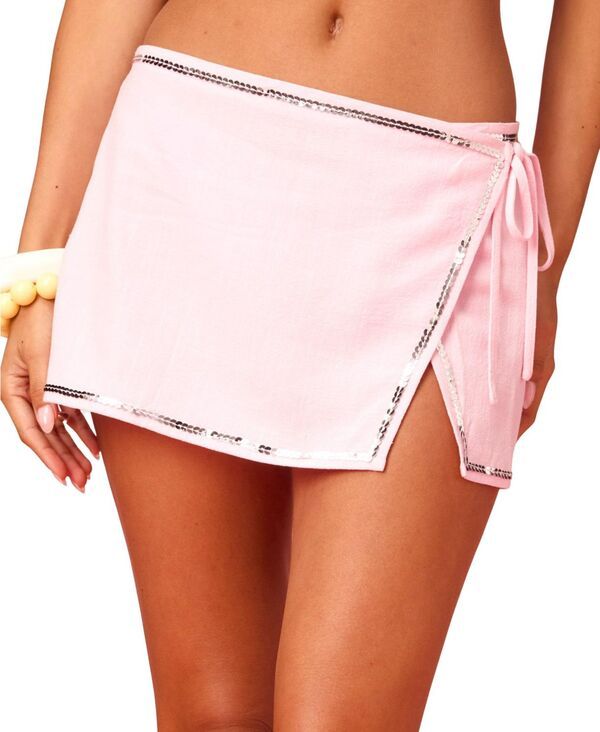アディクテッド レディース ボトムスカート ミニ リネン Edikted Womens Barbie Linen Look Wrap Mini Skirt Lightpink ピンク