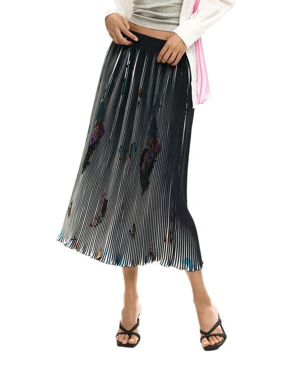 デジグアル レディース ボトムスカート ミディ Desigual Womens Midi arty texture skirt Black ブラック