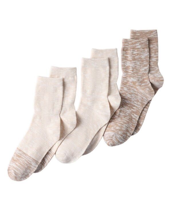 ランズエンド レディース アンダーウェア 靴下 ミディ Lands End Womens 3Pack Summerweight Slub Midi Socksandivorytan アイボリー