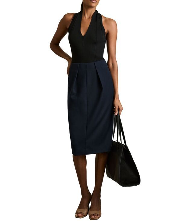 レイス レディース ボトムスカート REISS Womens Gabi Tailo red Skirt Navy ネイビー