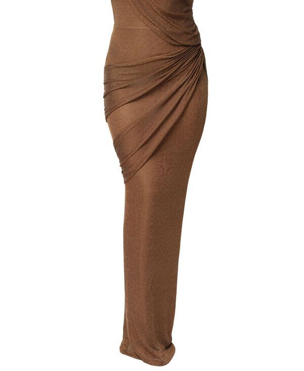 ジェイラックスレーベル レディース ボトムスカートール マキシ JLUXLABEL Womens Opulent Metallic Maxi Skirt Brown ブラウン