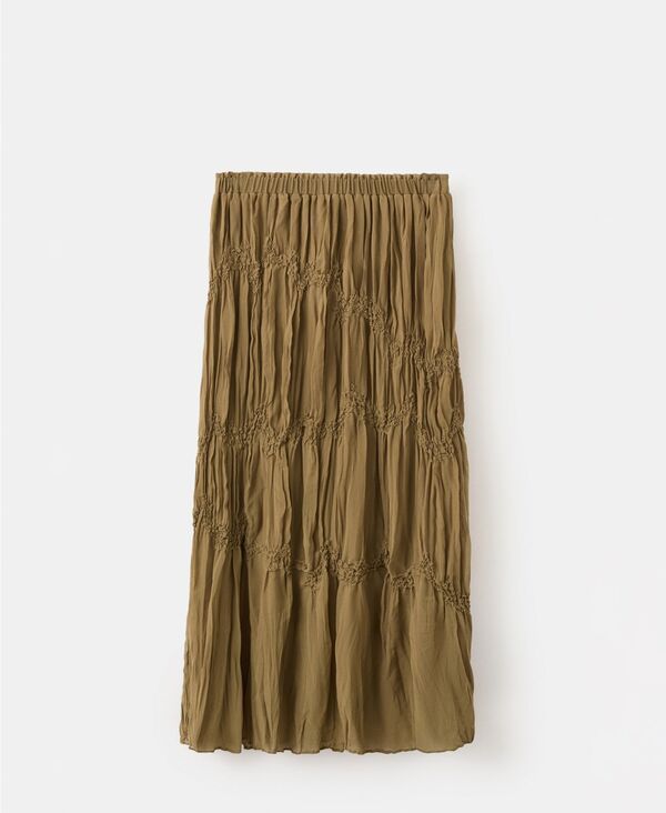 マンゴ レディース ボトムスカート MANGO Womens Beadetailshir red Skirt Brown ブラウン