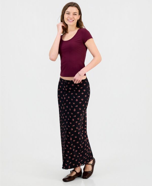 ヒッピーローズ レディース ボトムスカート プリント メッシュ ミディ Hippie Rose Juniors Printed Mesh Midi Skirt Black ブラック