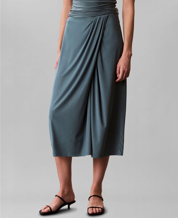 カルバンクライン レディース ボトムスカート ミディ Calvin Klein Womens Rib Wrap HighRise Midi Skirt North Atlantic