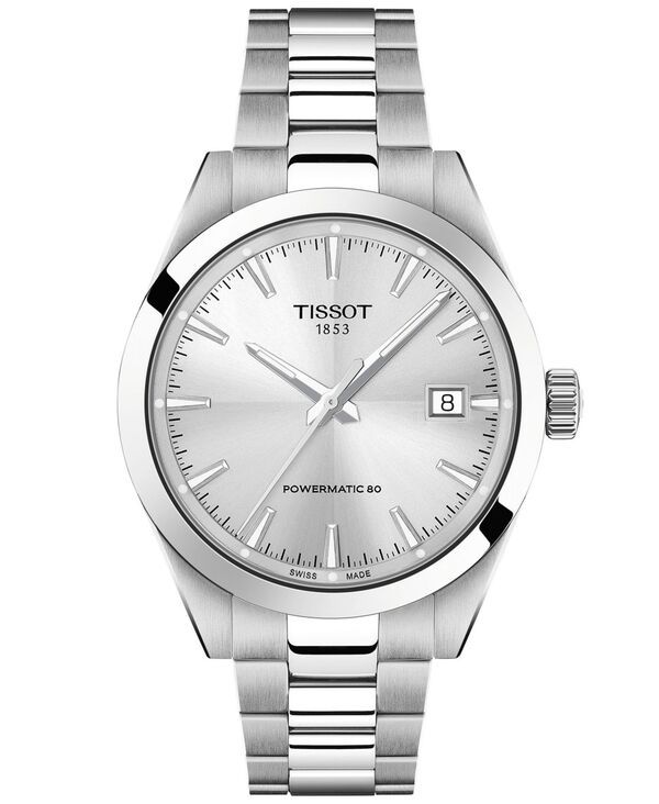 ティソット メンズ アクセサリー 腕時計 Tシャツ Tissot Mens Round Silver Stainlessteel Watch 38mm Silver シルバー