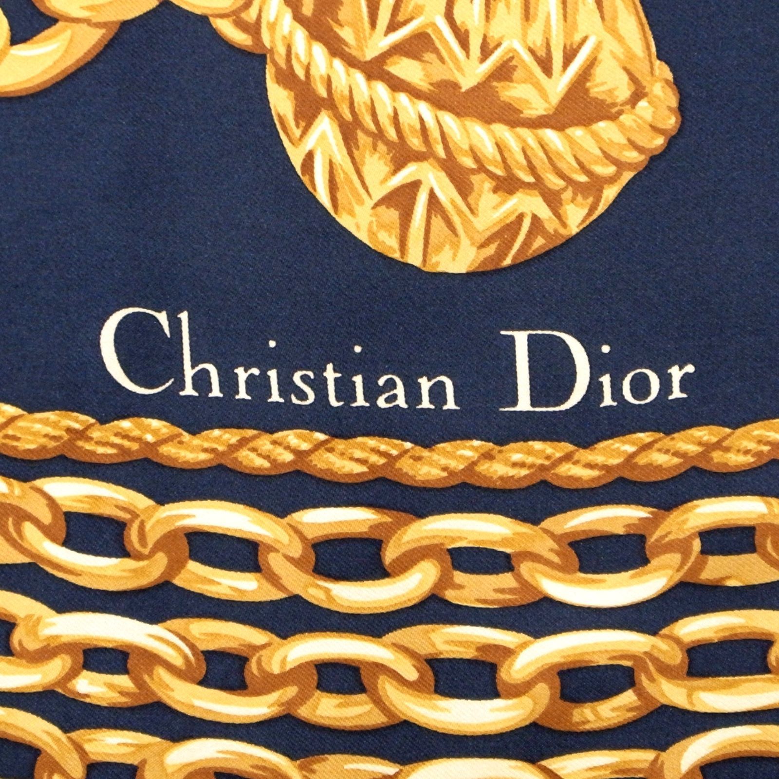 Christian Dior クリスチャンディオール チェーン柄 大判スカーフ 87
