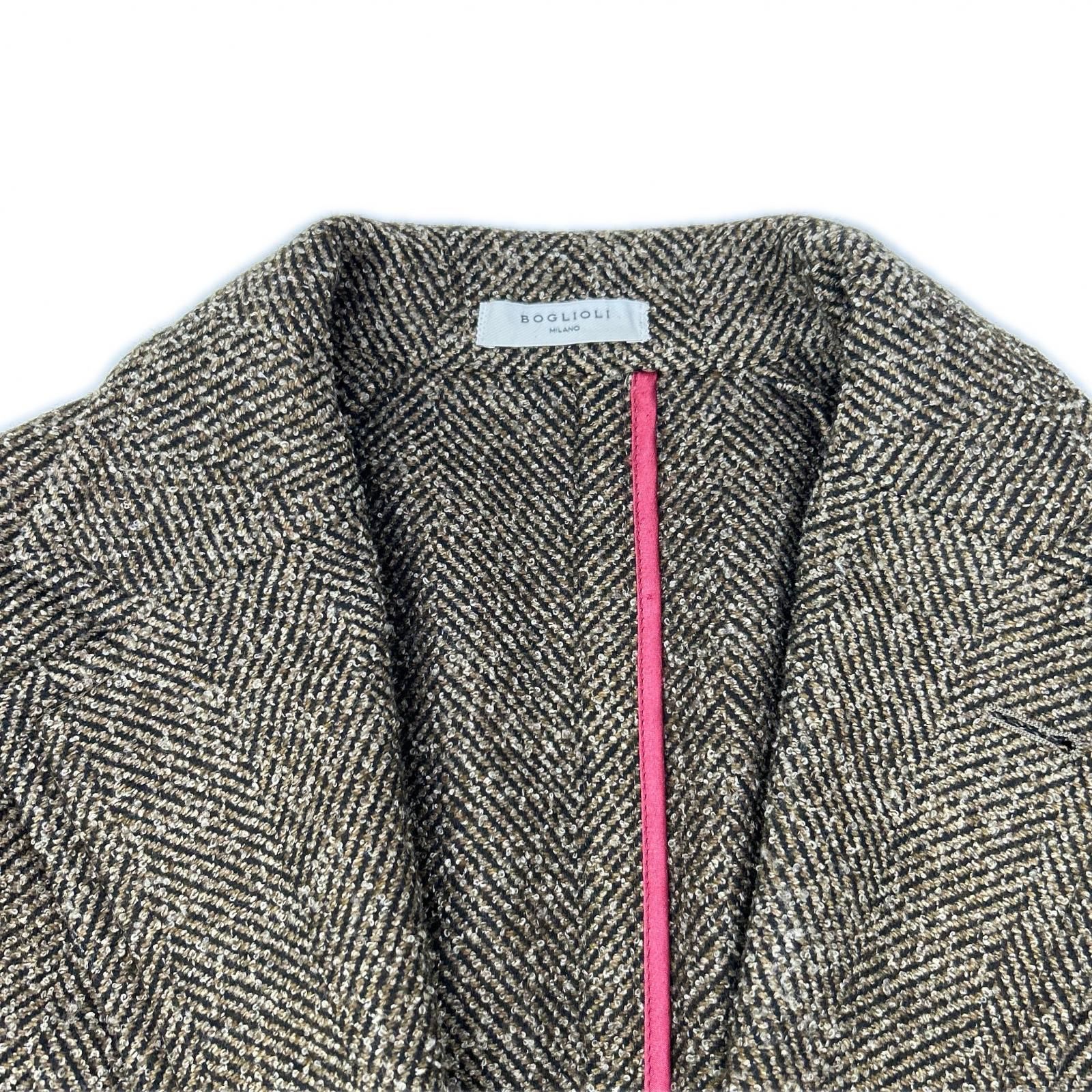 BOGLIOLI ボリオリ C2701Z K.JAKET ブラウン ヘリンボーン ウール