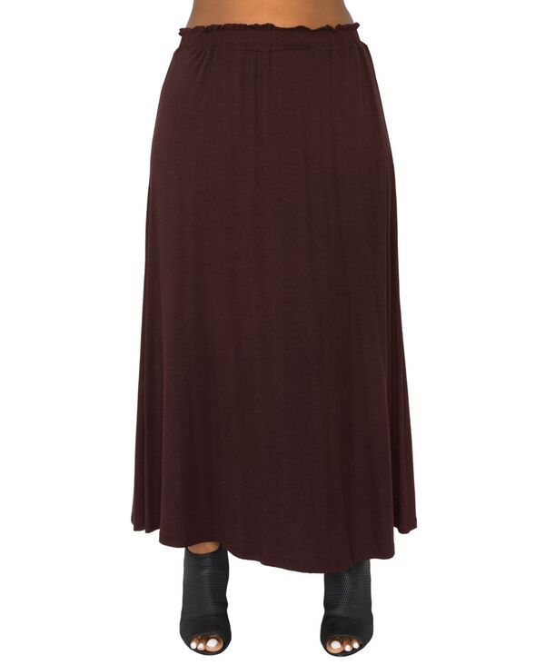 コイン 1804 レディース ボトムスカート プラスサイズ マキシ COIN 1804 Plusizelastic Waistband Maxi Skirts Brown ブラウン