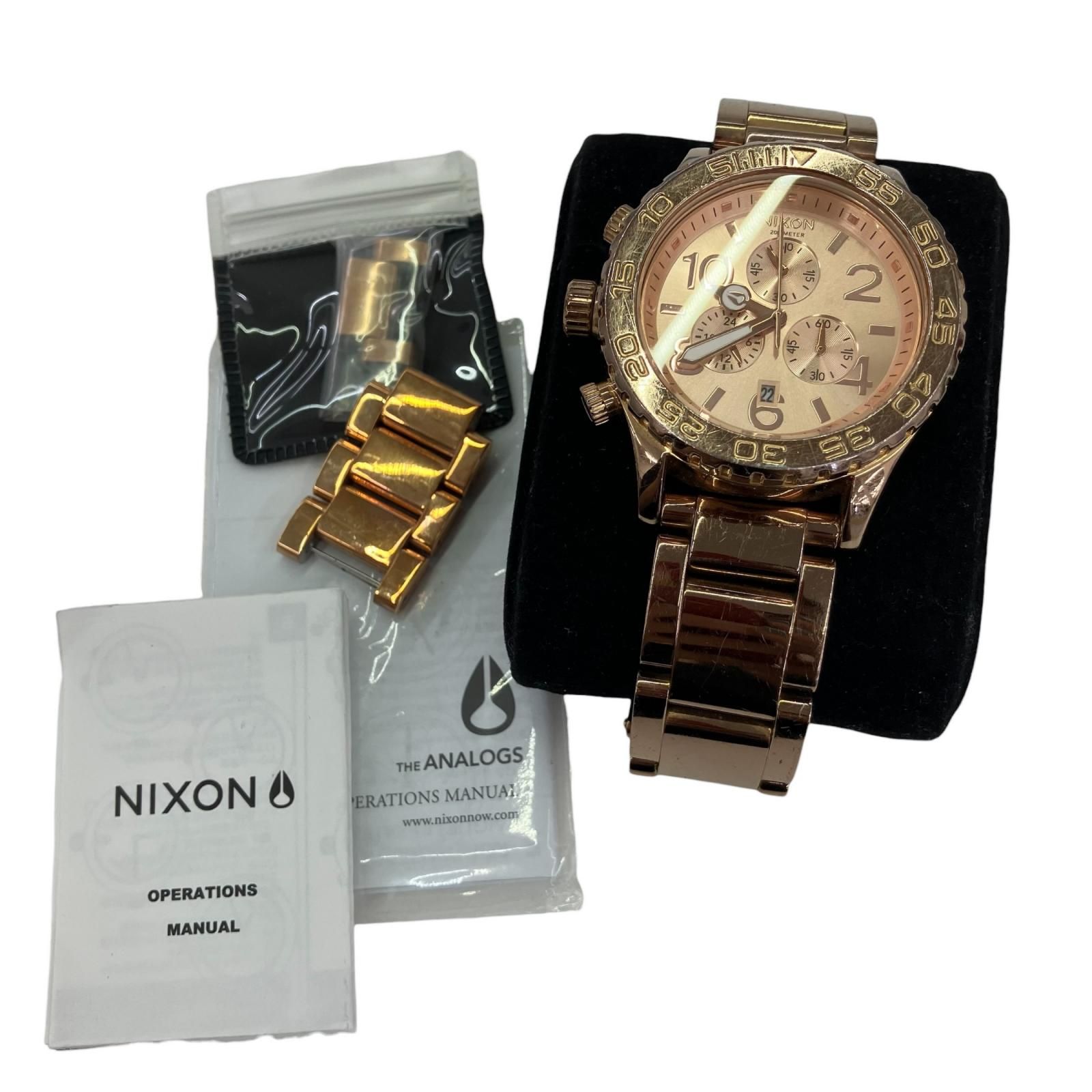 186000 電池切れ NIXON ニクソン 腕時計（クォーツ） ローズゴールド