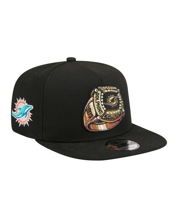ニューエラ メンズ アクセサリー 帽子 New Era Mens Black Miami Dolphinsuper Bowl Ring 9FIFTY AFrame Adjustable Hat Bla