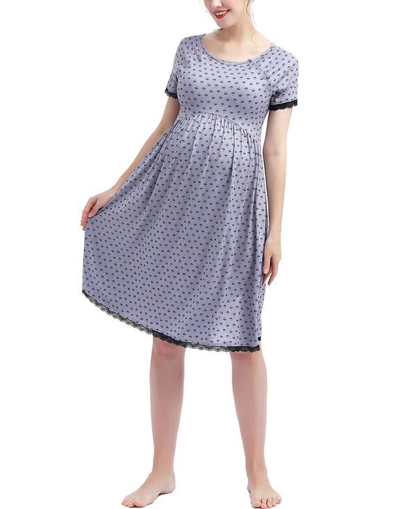 キミアンドカイ レディース アンダーウェア ナイトウェア マタニティ kimi kai Maternity Exa Nursing Nightgown Gray グレー