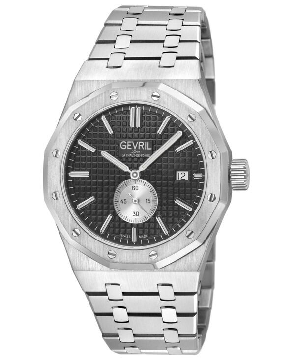 ジェビル メンズ アクセサリー 腕時計 Gevril Mens Gotham Swiss Automatic Bracelet Watch Silver シルバー
