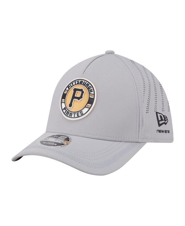 ニューエラ メンズ アクセサリー 帽子 New Era Mens Gray Pittsburgh Pirates Patch 39THIRTY AFrame MCrown Perforated Fle