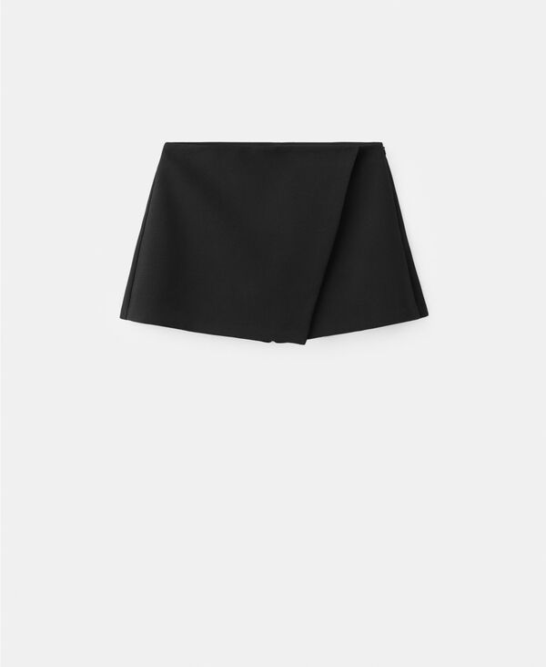 マンゴ レディース ボトムスカート MANGO Womens Wrapped Skort Black ブラック