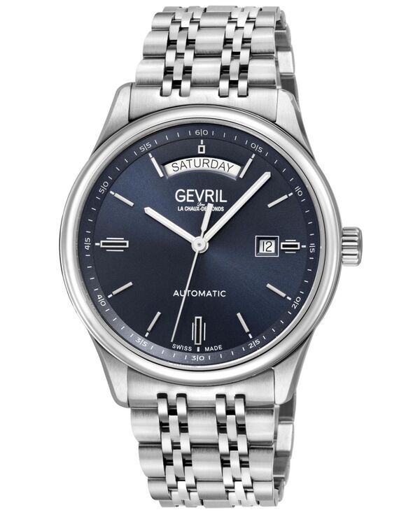 ジェビル メンズ アクセサリー 腕時計 Gevril Mens Excelsior Swiss Automatic Bracelet Watch Silver シルバー