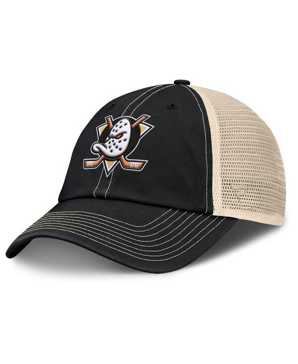 ファナティクス メンズ アクセサリー 帽子 Fanatics Mens BlackNatural Anaheim Ducks Rival Trucker Adjustable Hat Black Na