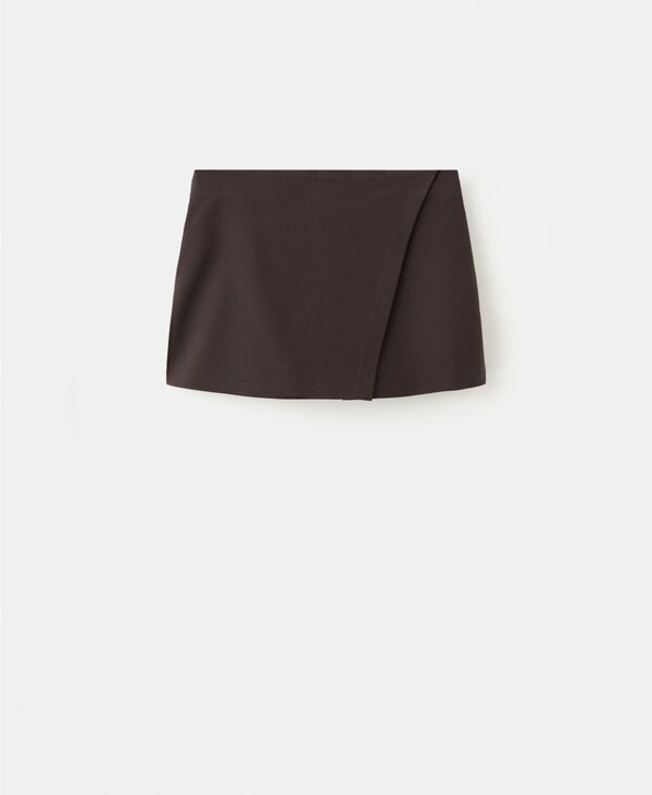 マンゴ レディース ボトムスカート MANGO Womens Wrapped Skort Dark Brown ブラウン