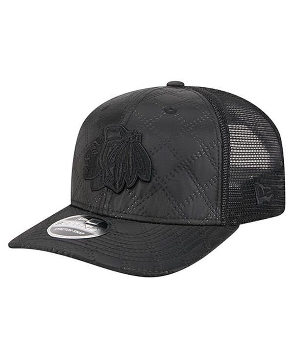 ニューエラ メンズ アクセサリー 帽子 キルティング New Era Mens Black Chicago Blackhawks Quilted 9SEVENTY Adjustable Trucker