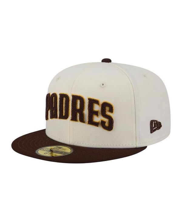ニューエラ メンズ アクセサリー 帽子 New Era Mens Cream San Diego Padres TwoTone Stitch 59FIFTY Fitted Hat Cream Brow