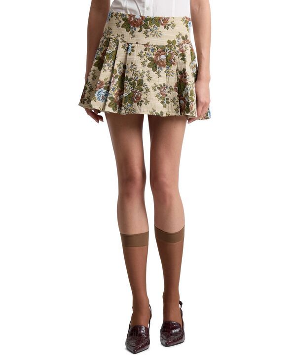 アヴェックレフィーユ レディース ボトムスカート プリーツ Avec Les Filles Womens Pleated Skortaupe Floral トープ