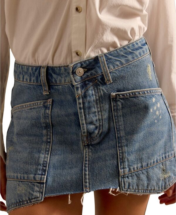 フリーピープル レディース ボトムスカート ミニ デニム Free People Womens Mini Denim Skirtruest Blue ブルー